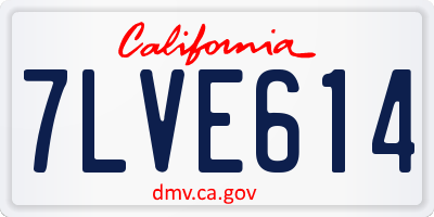 CA license plate 7LVE614