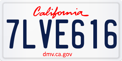 CA license plate 7LVE616