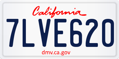 CA license plate 7LVE620