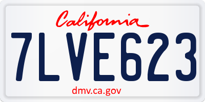 CA license plate 7LVE623