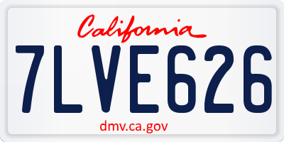 CA license plate 7LVE626