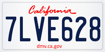 CA license plate 7LVE628