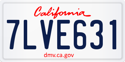 CA license plate 7LVE631