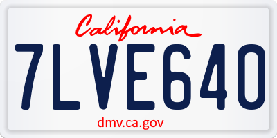 CA license plate 7LVE640