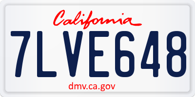 CA license plate 7LVE648