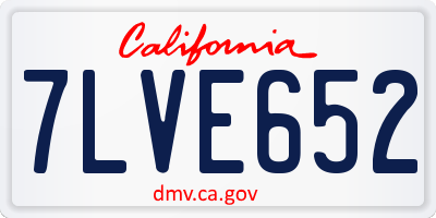 CA license plate 7LVE652