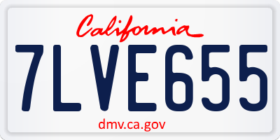 CA license plate 7LVE655