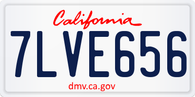CA license plate 7LVE656