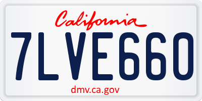 CA license plate 7LVE660