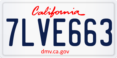 CA license plate 7LVE663