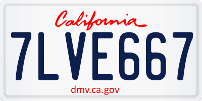 CA license plate 7LVE667