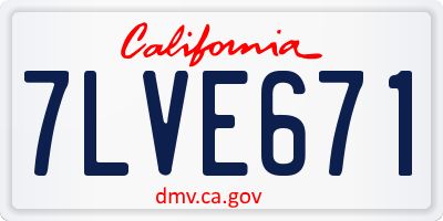 CA license plate 7LVE671