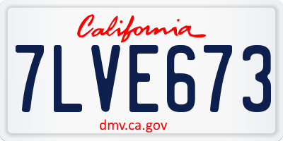 CA license plate 7LVE673