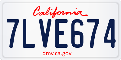 CA license plate 7LVE674