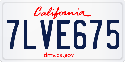 CA license plate 7LVE675