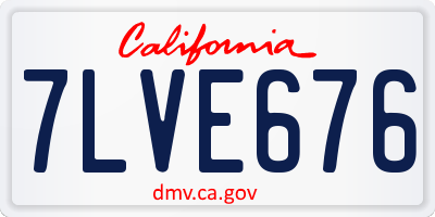 CA license plate 7LVE676