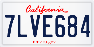 CA license plate 7LVE684