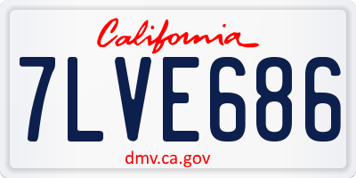 CA license plate 7LVE686