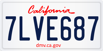 CA license plate 7LVE687