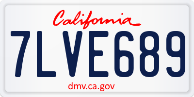 CA license plate 7LVE689