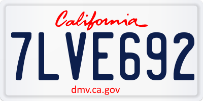 CA license plate 7LVE692