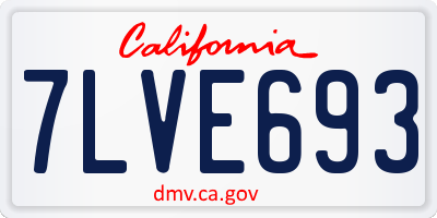 CA license plate 7LVE693