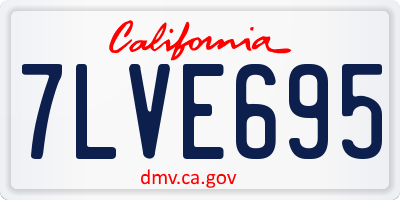 CA license plate 7LVE695