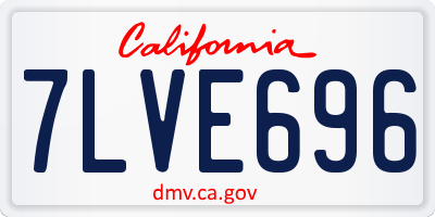CA license plate 7LVE696