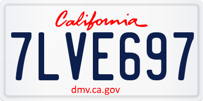 CA license plate 7LVE697