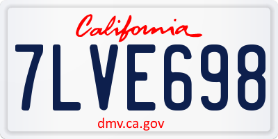 CA license plate 7LVE698