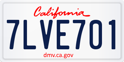 CA license plate 7LVE701