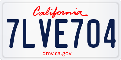 CA license plate 7LVE704