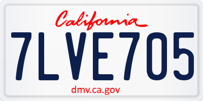 CA license plate 7LVE705