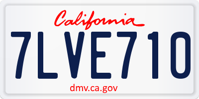 CA license plate 7LVE710