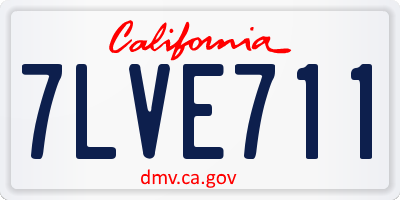 CA license plate 7LVE711