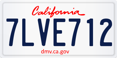 CA license plate 7LVE712