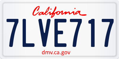 CA license plate 7LVE717
