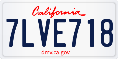 CA license plate 7LVE718