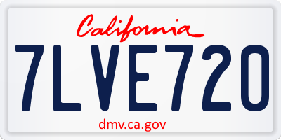 CA license plate 7LVE720