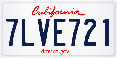 CA license plate 7LVE721