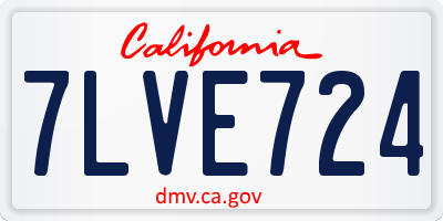 CA license plate 7LVE724