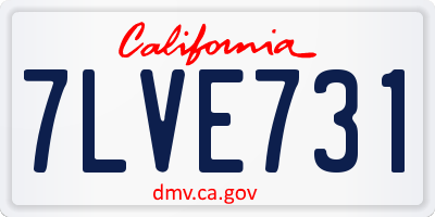 CA license plate 7LVE731