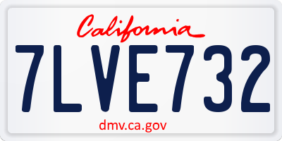 CA license plate 7LVE732