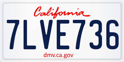 CA license plate 7LVE736
