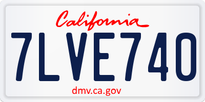 CA license plate 7LVE740