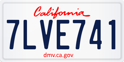 CA license plate 7LVE741