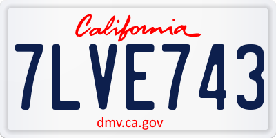 CA license plate 7LVE743