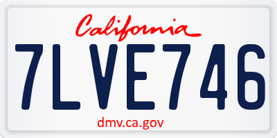 CA license plate 7LVE746