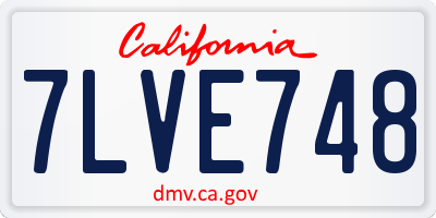 CA license plate 7LVE748