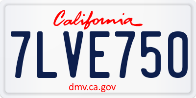 CA license plate 7LVE750